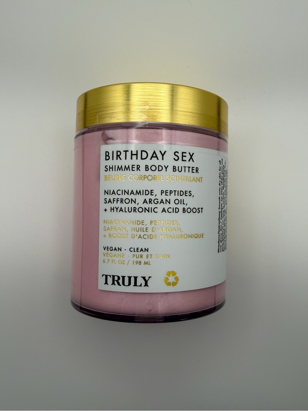 TRULY Birthday Sex Shimmer Body Butter - Pink with Gold Lid